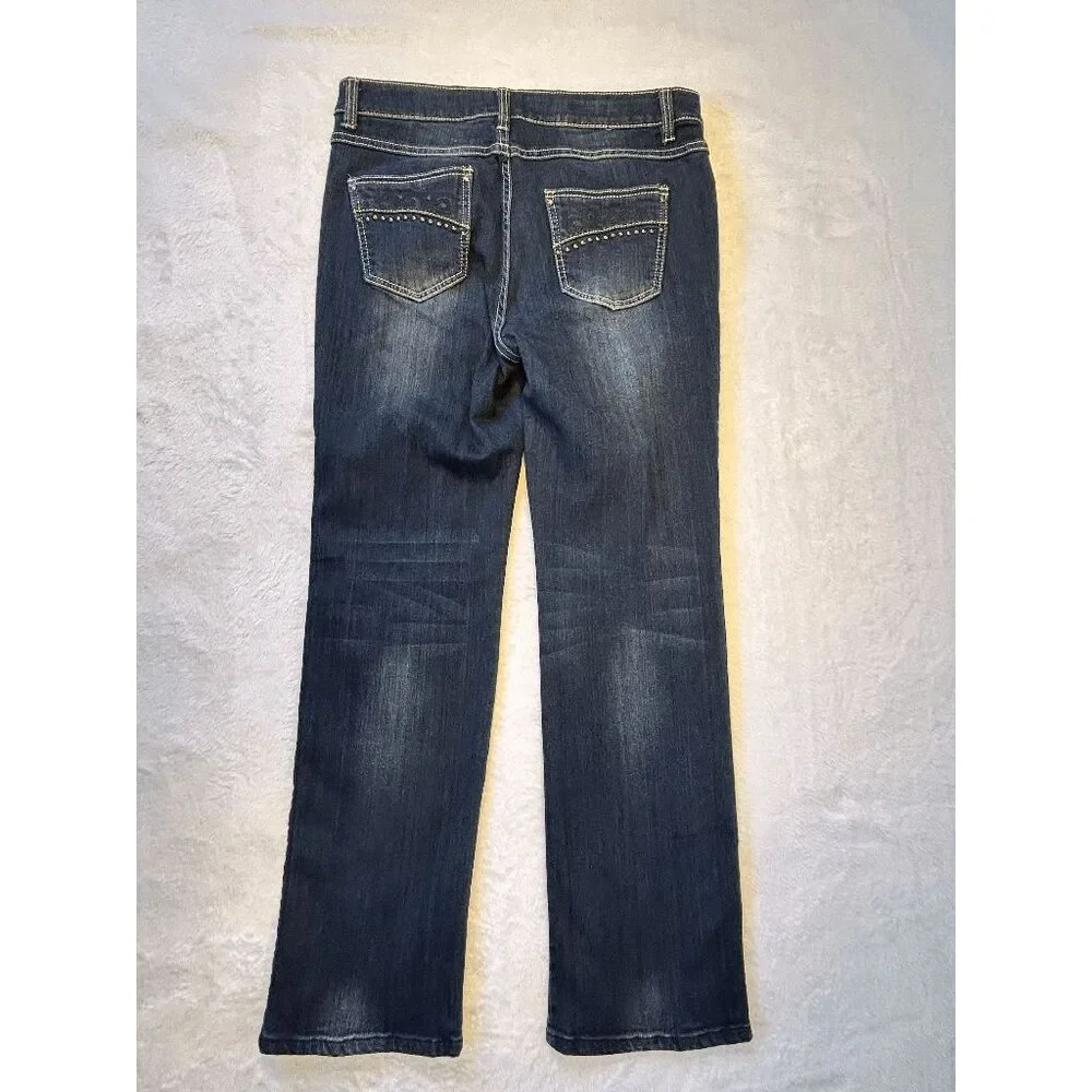 Women's Reba Jeans Size 10, Wide Stitch, Metal Studding, Straight Leg, Western